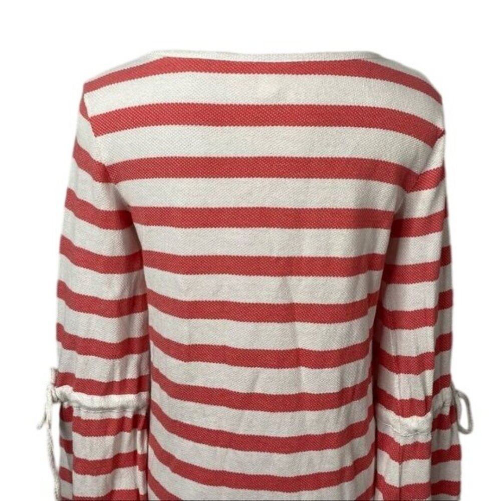 Caslon Pink White Striped Bell Sleeve Dress Gogo Style Oversized Sweater Dress S - Picture 11 of 13
